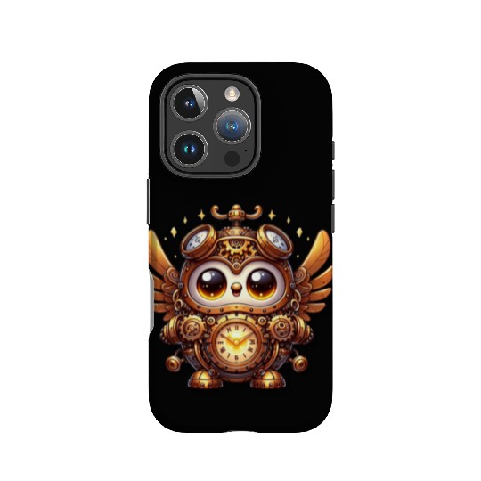 funny cute owl steampunk monster IPhone Cases