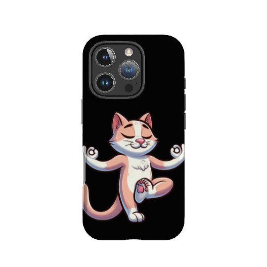 Cat Yoga Meditation Meditating Balancing Training IPhone Cases