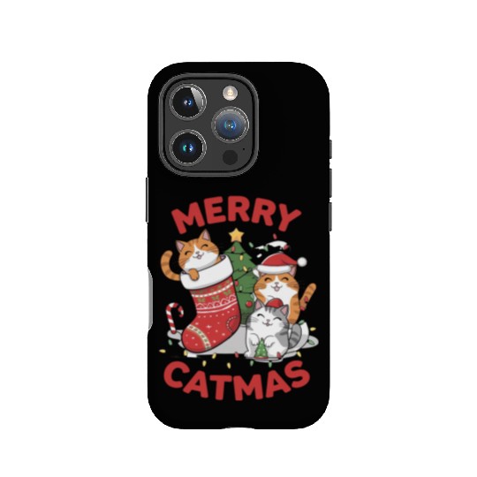 Merry Catmas Christmas Tree Cats ,Christmas Lights IPhone Cases