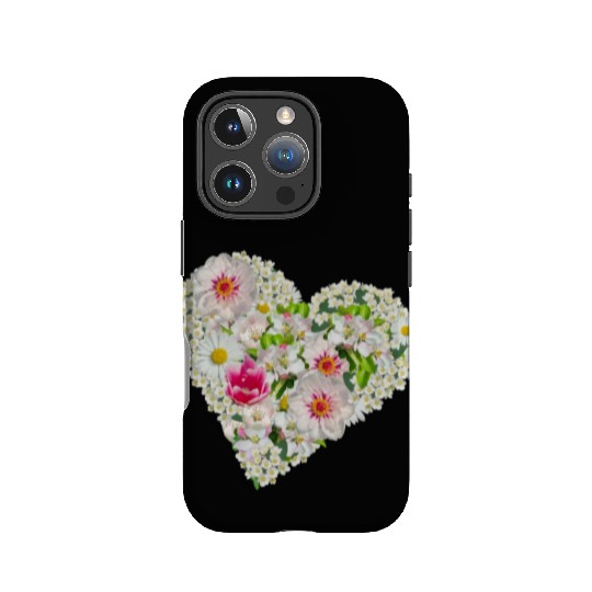 heart of flowers blossoms daisy tulip pink peony IPhone Cases