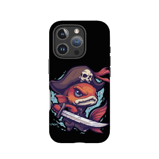 Captain Goldfish the Fish Pirate IPhone Cases