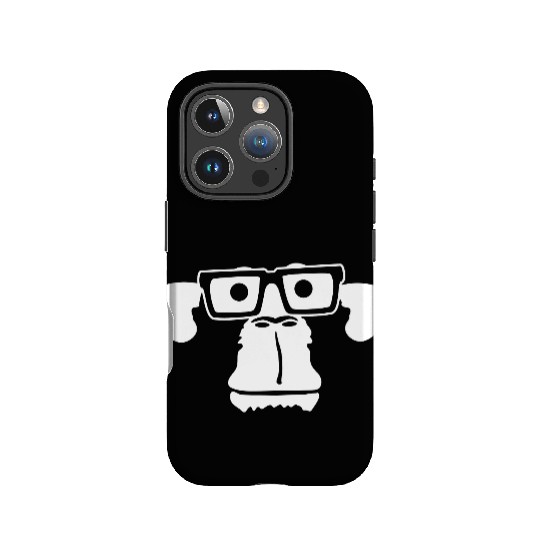 Smart nerd monkey head horn-rimmed glasses geek IPhone Cases