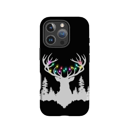 Christmas deer with christmas lights IPhone Cases