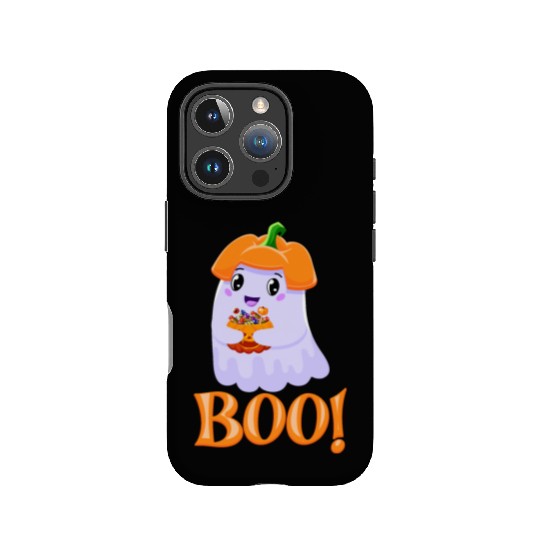 Cute Girl Ghost Boo! with Sweets Pumpkin Halloween IPhone Cases