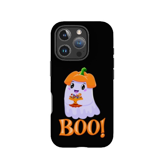 Cute Girl Ghost Boo! with Sweets Pumpkin Halloween IPhone Cases