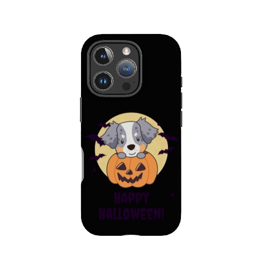 Australian Shepherd In Pumpkin Cute Happy IPhone Cases