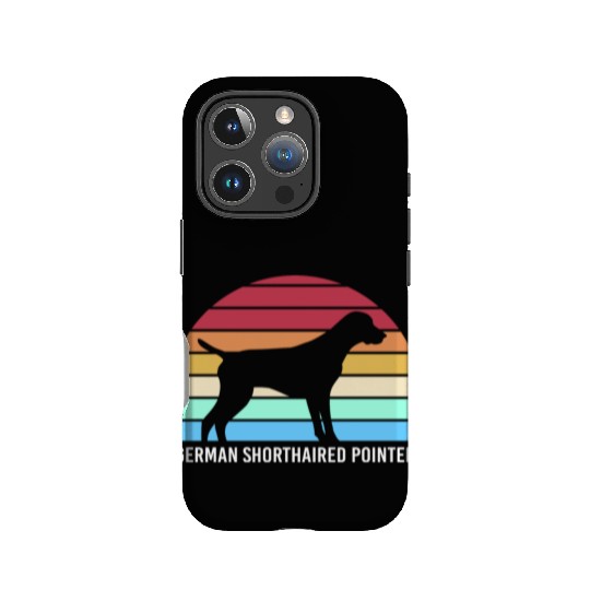 Retro German Shorthaired Pointer Dog Silhouette IPhone Cases