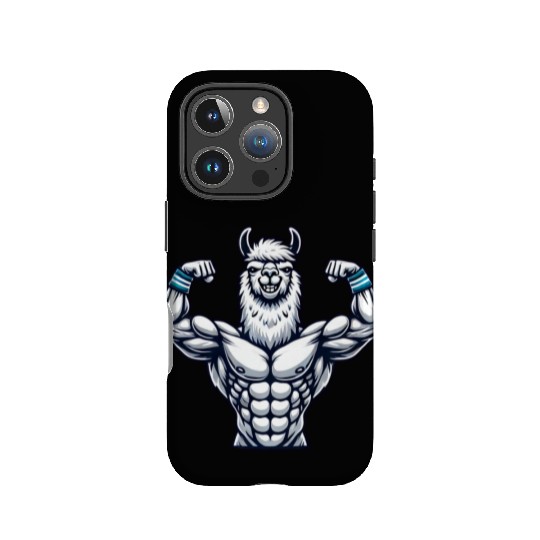 Strong muscular llama alpaca fitness bodybuilder IPhone Cases