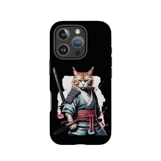 Fearless Samurai Cat IPhone Cases