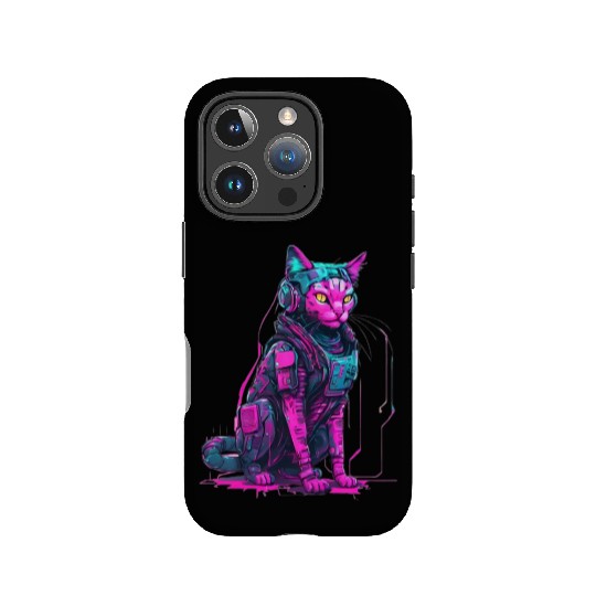 Cyber Warrior Cat IPhone Cases