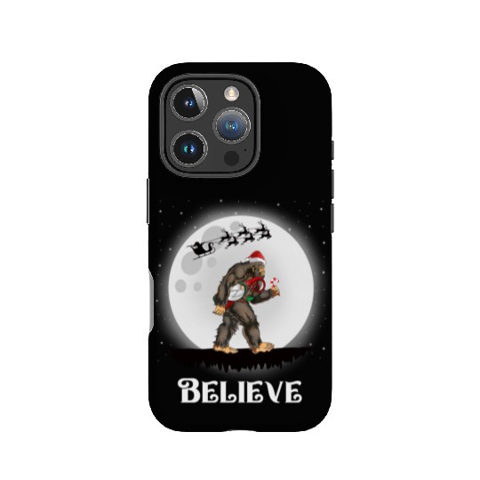 Believe Santa Bigfoot Carrying Gnome Christmas IPhone Cases
