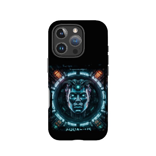 Zodiac sign Aquarius in cyberpunk era Future IPhone Cases