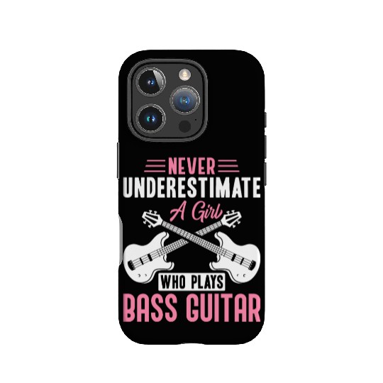 Bass Player Guitarist Guitar Lover A Girl Plays Ba IPhone Cases