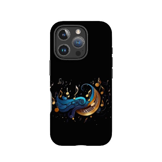 Celestial Music Waves: Abstract Notes and Flow IPhone Cases
