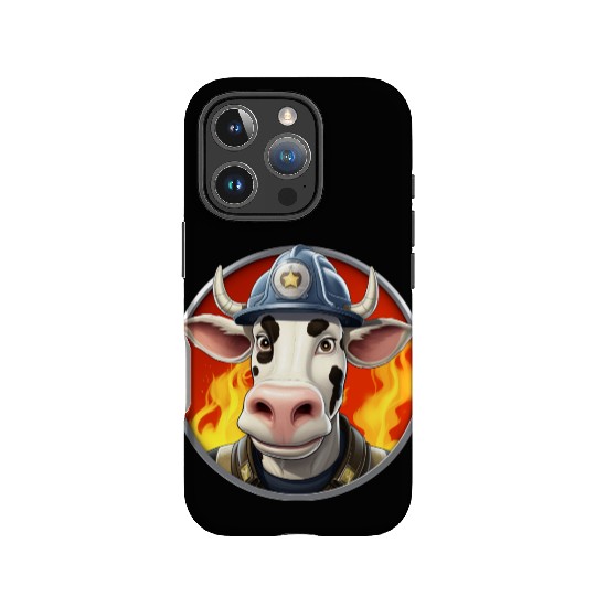 Firefighter cow IPhone Cases