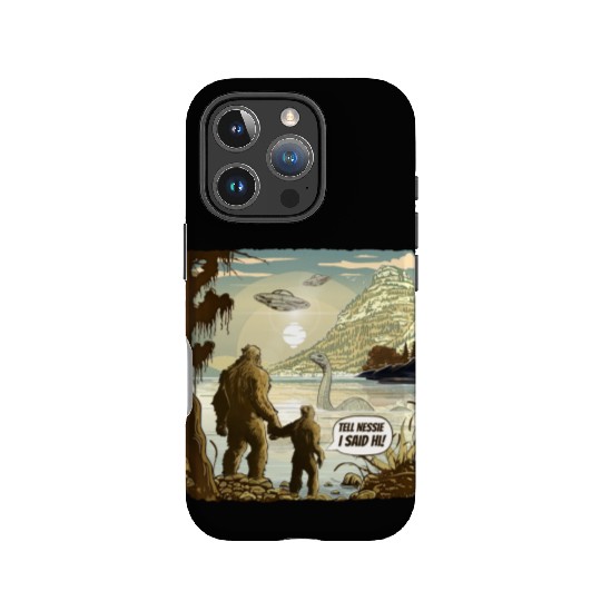 Funny Bigfoot Sasquatch & Kid Tell Nessie I Said IPhone Cases
