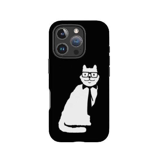 Nerd Cat Horn-rimmed Glasses Geek Smart Kitten Fun IPhone Cases