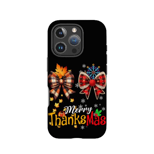 Merry Thanksmas plaid Coquette Bow Christmas Plaid IPhone Cases