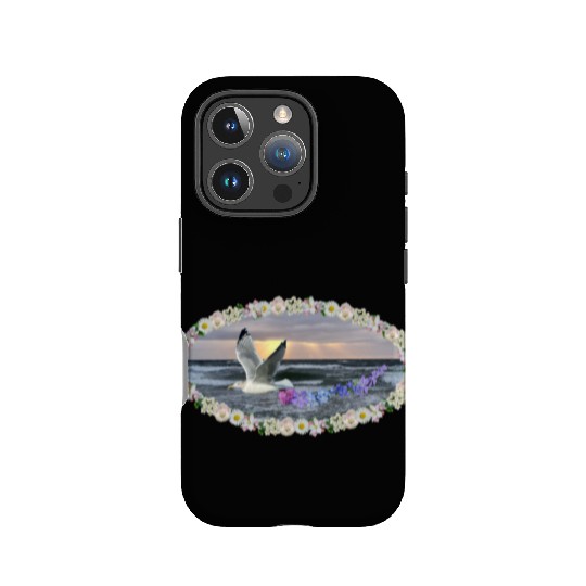 sea beach sunset seagull kitsch flashy magic IPhone Cases