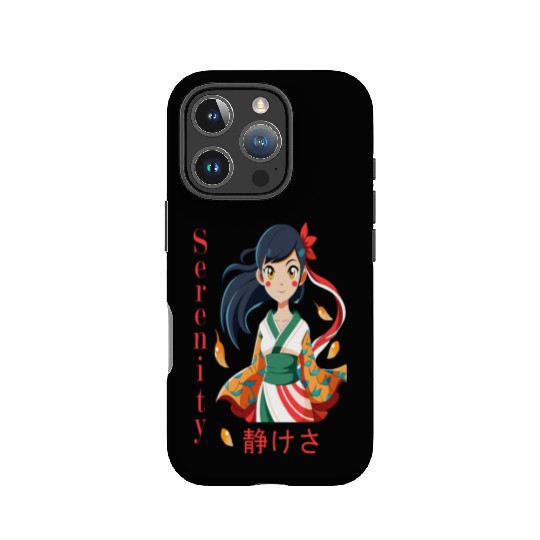 Autumn Serenity - 静けさ Kimono Girl Art IPhone Cases