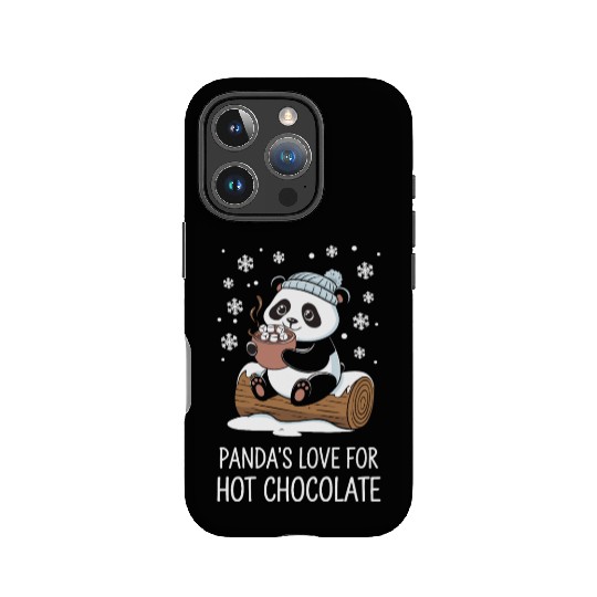 Panda's Love for Hot Chocolate Fun Winter Cozy IPhone Cases