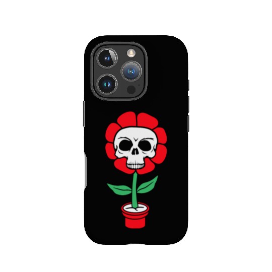 Evil Skull Flower Horror Halloween Skeleton Head IPhone Cases