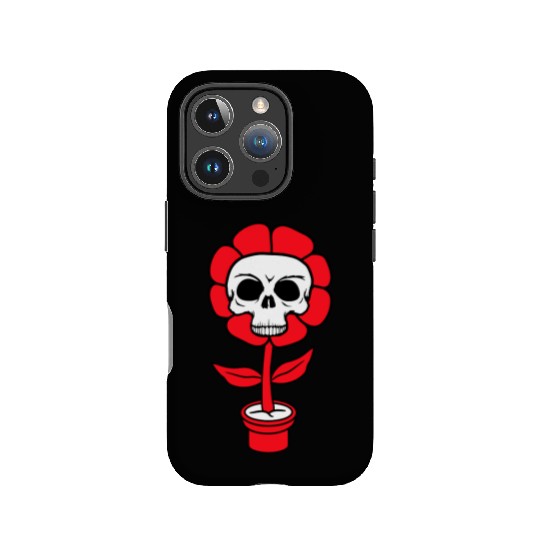 Evil Skull Flower Horror Halloween Skeleton Head IPhone Cases
