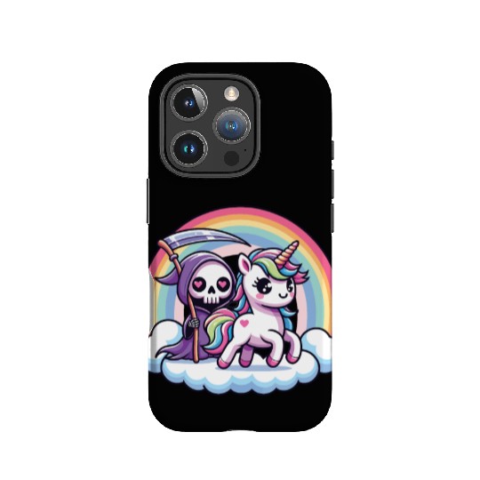 Cute Reaper And Unicorn Rainbow IPhone Cases