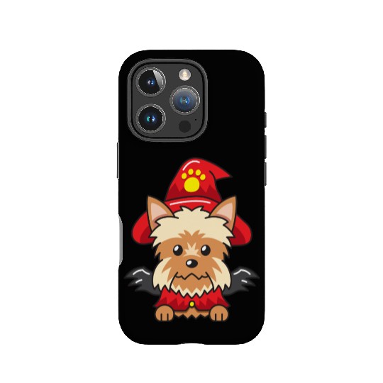 yorkshire terrier dog with halloween costume IPhone Cases
