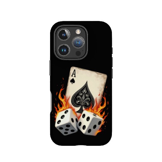 Ace of Spades Dice Flames Bold Casino Vibes IPhone Cases
