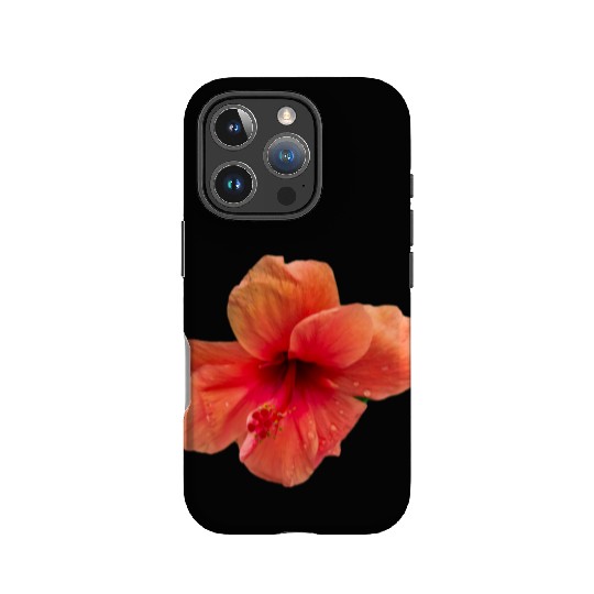 Orange colour hibiscus flower IPhone Cases