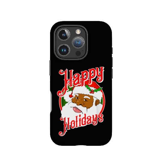 Happy Holidays African American Black Santa Claus IPhone Cases