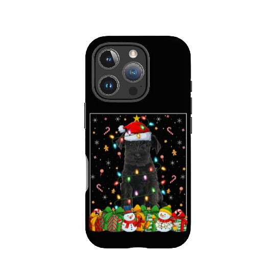 Miniature Schnauzer Dog Christmas Lights IPhone Cases