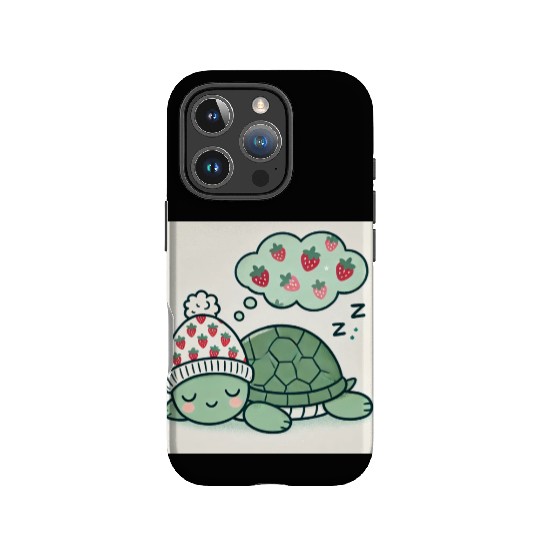 Dreamy Turtle Snooze strawberries IPhone Cases