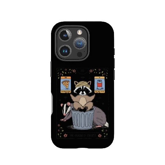 Raccoon and Badge Tarot Card Inspired Humor IPhone Cases