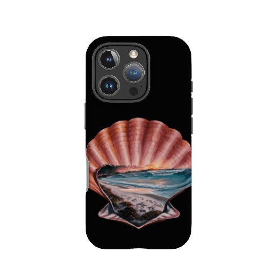 Seashell Beach Scene Serene Ocean Landscape IPhone Cases