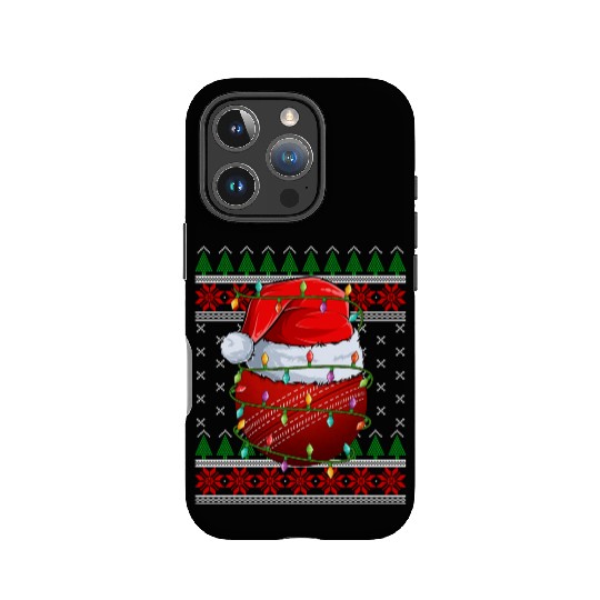 Cricket Ball Ugly Christmas Santa Hat IPhone Cases