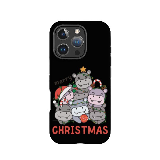 Hippo Christmas Tree Merry Christmas IPhone Cases