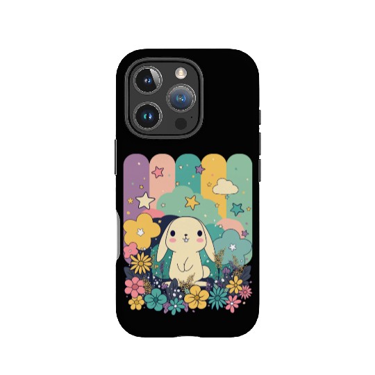 Cute Easter Bunny Surrounded By Flowers IPhone Cases