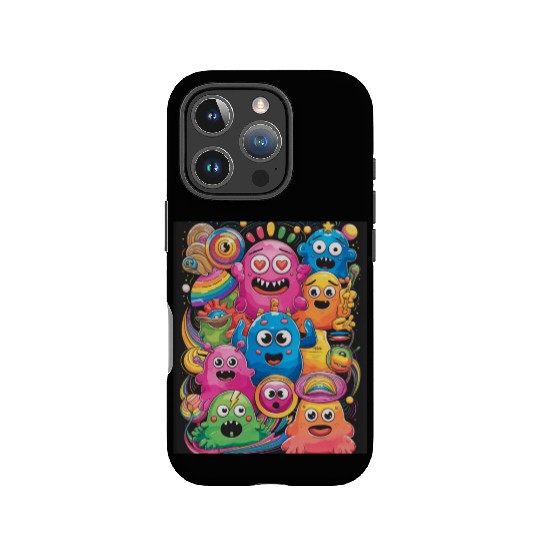 Neon Groovy Monsters Retro Psychedelic Vibes retro IPhone Cases