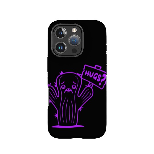 Funny Cactus Sad Face Hugs Sign Lonely Cry Comic IPhone Cases