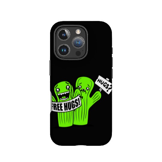 Free Hugs Signs Cactus Sad Face Two Cacti Friends IPhone Cases