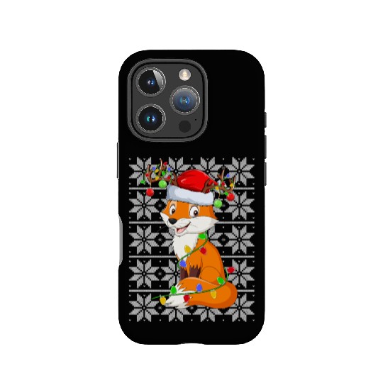 Fox Reindeer Christmas Lights IPhone Cases