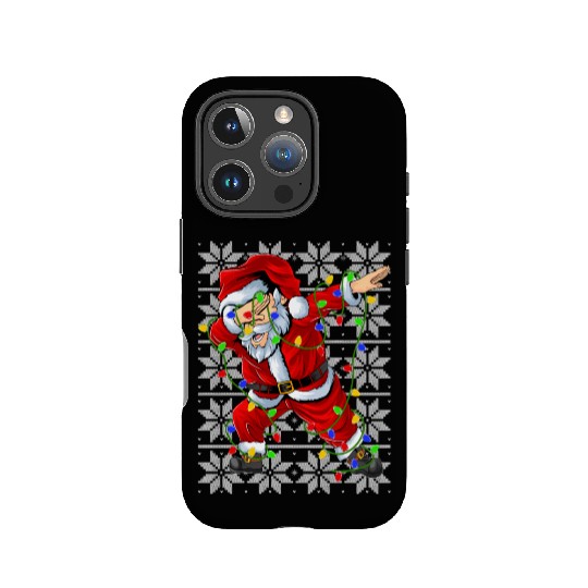 Dabbing Santa Christmas Lights IPhone Cases
