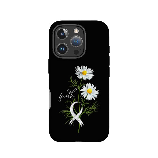 Lung Cancer Month Fight Support White Ribbon IPhone Cases