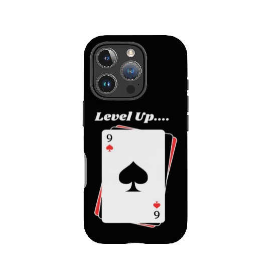 BLACK Men IPhone Cases For Game Card lovers - LEVEL UP