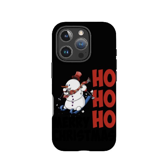 HoHoHo merry christmas, the skiing snowman IPhone Cases