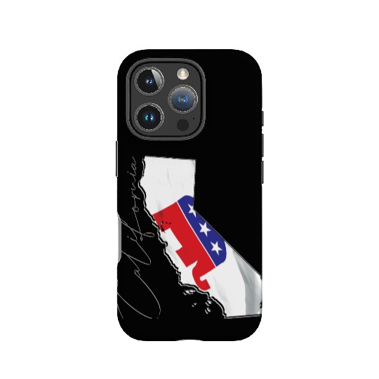 Republican Flag in California State Map CA IPhone Cases