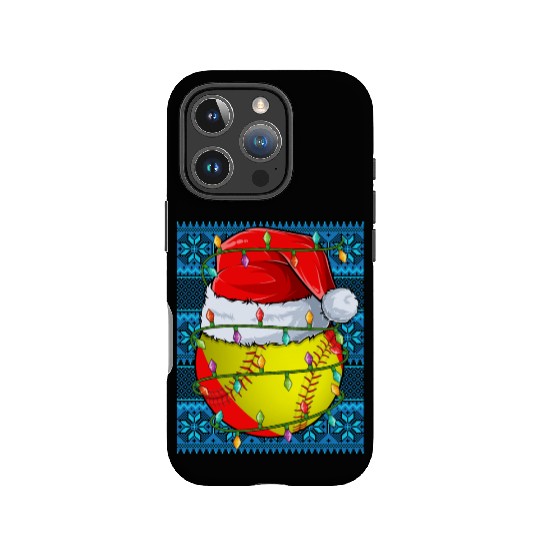 Softball Christmas Lights IPhone Cases