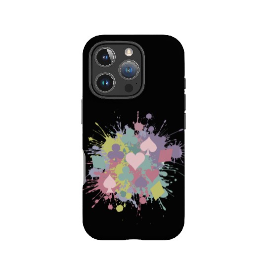 Paint Splatter Playing Card Suits Design IPhone Cases